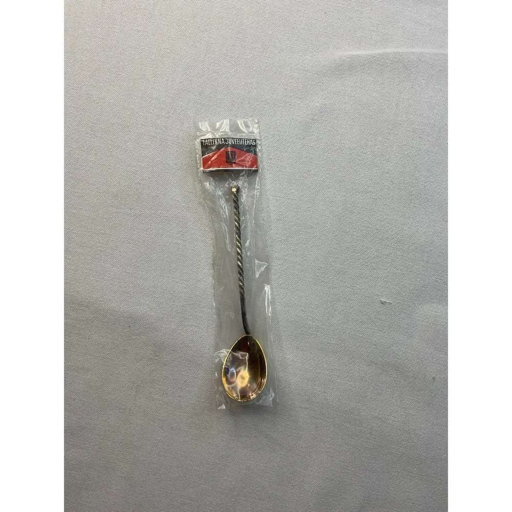 Tallinn Jewelry Factory‎ Spoon Gilded Gold Melchior Vintage Twisted Handle USSR